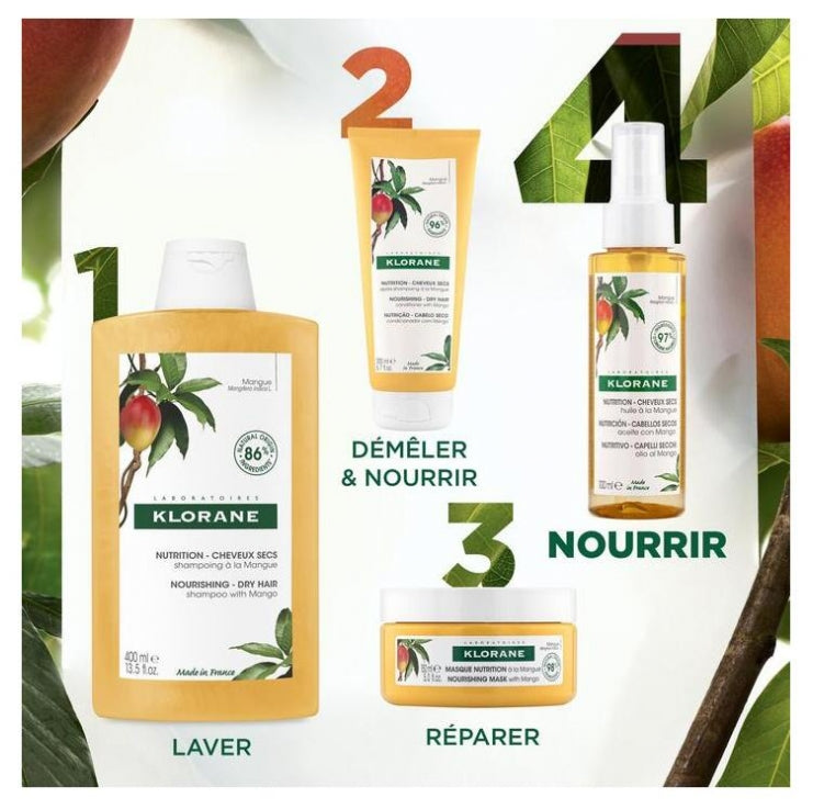 Klorane Voedende Haarolie voor Droog Haar met Mango 125ml