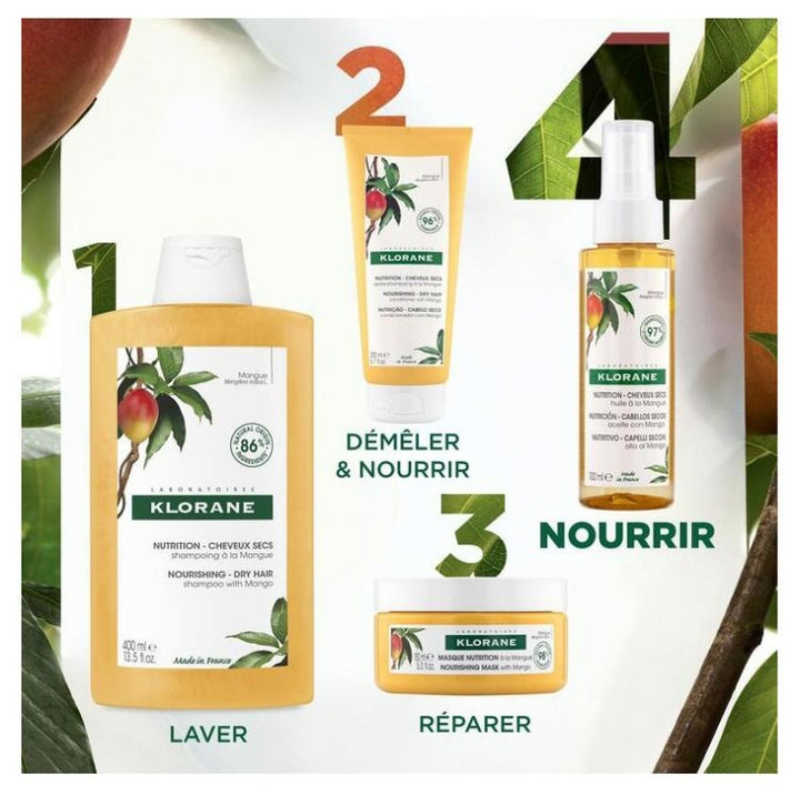 Klorane Mango Nährendes Öl für trockenes Haar 100ml