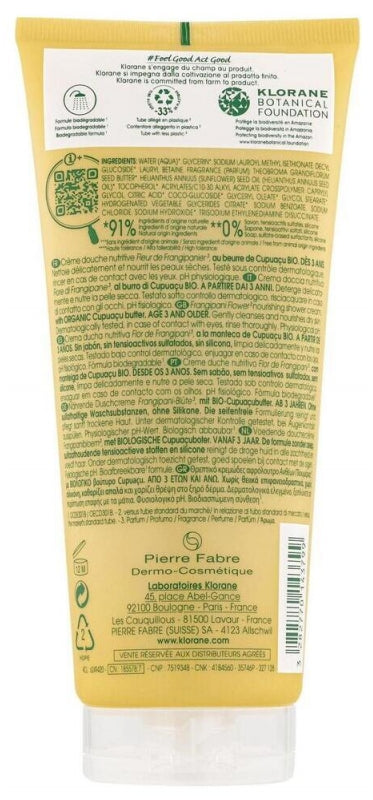 Klorane Frangipani flower Replenishing Shower Cream 200ml (6.76fl oz)