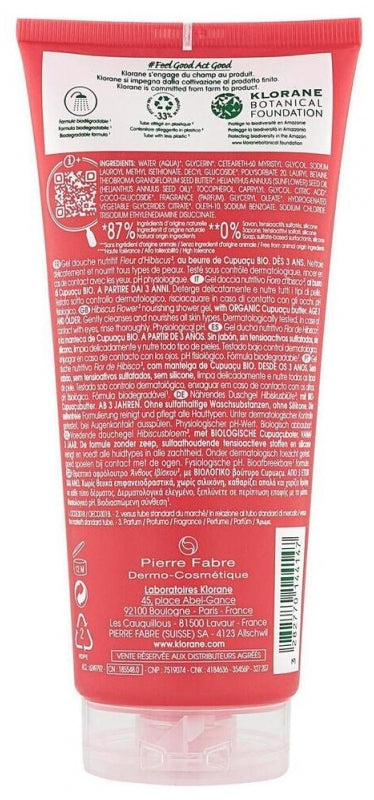 Klorane Hibiscus Flower Gel douche nourrissant 200ml
