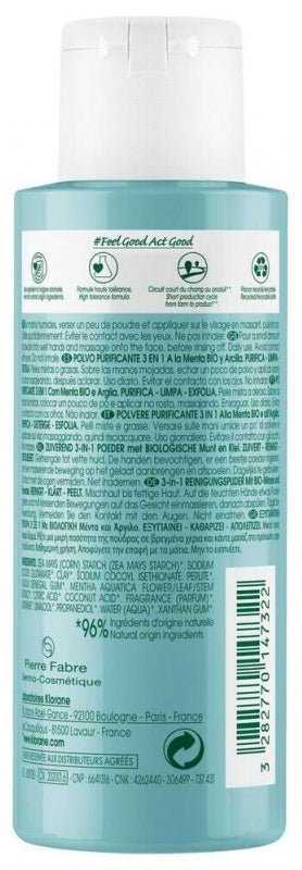 Klorane Aquatic Mint Poudre purifiante 3-en-1 bio 50g