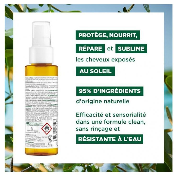 Klorane Protection Öl für sonnenexponiertes Haar mit Bio-Tamanu und Monoi 100ml