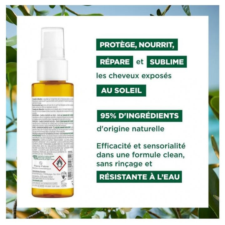 Klorane Protection Öl für sonnenexponiertes Haar mit Bio-Tamanu und Monoi 100ml