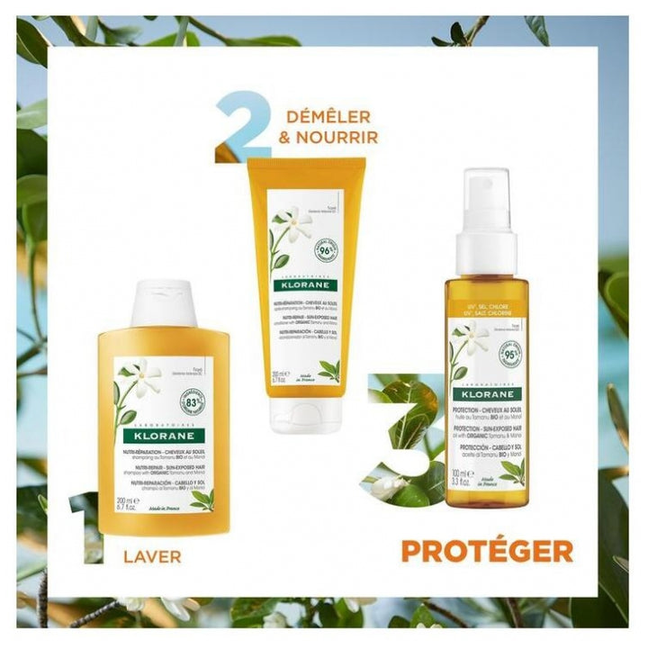 Klorane Protection Öl für sonnenexponiertes Haar mit Bio-Tamanu und Monoi 100ml