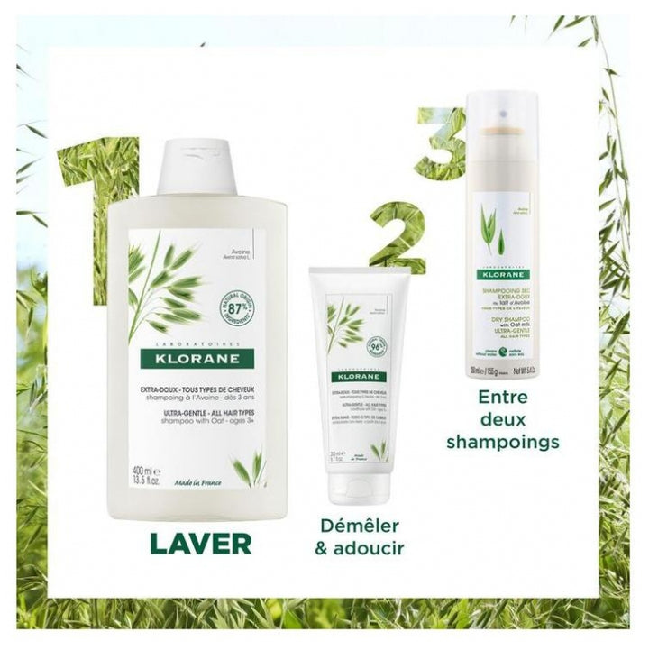 Klorane Ultra-Gentle Shampooing au lait d’avoine pour tous types de cheveux