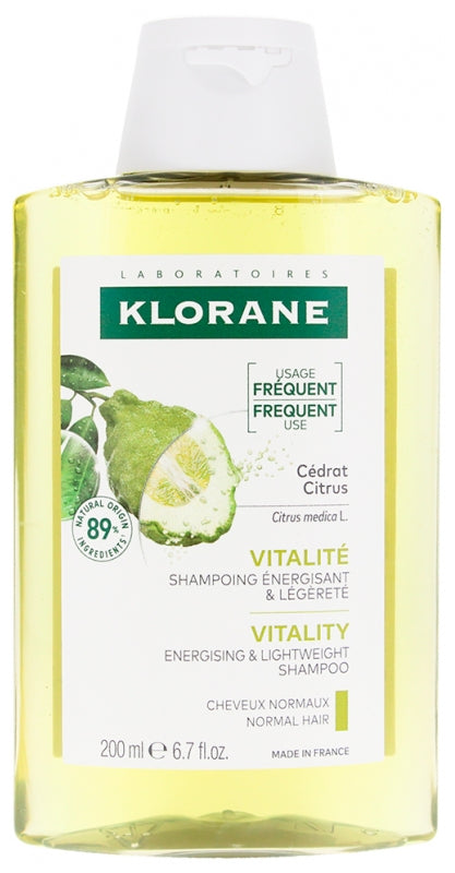 Klorane Purifying Shampoo with Citrus Pulp - Energizing and Shine-Enhancing Formula