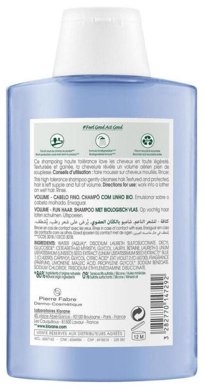 Klorane Volumea Shampoo with Flax Fiber for Fine Hair