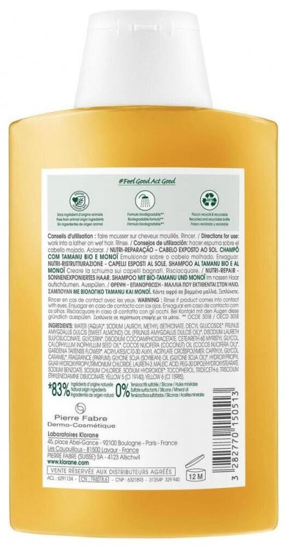 Klorane Sun Radiance Nourishing Shampoo with Tamanu and Monoi 200ml (6.76fl oz)