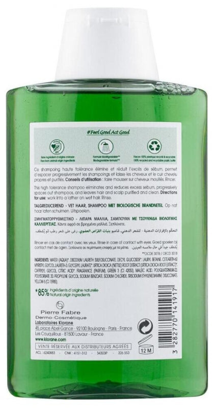 Klorane Oil Control Shampooing à l’extrait d’ortie, formule séboréductrice