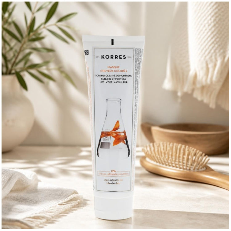 Korres Repairing Mask For Coloured Treated Hair Mountain Tea And Sunflower 125ml (4.22fl oz)