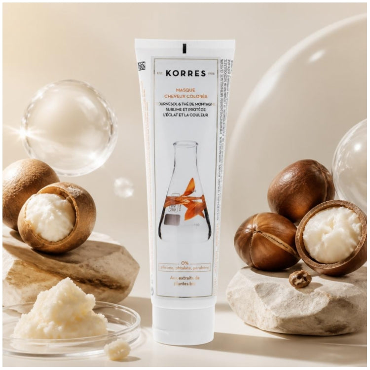 Korres Repairing Mask For Coloured Treated Hair Mountain Tea And Sunflower 125ml (4.22fl oz)