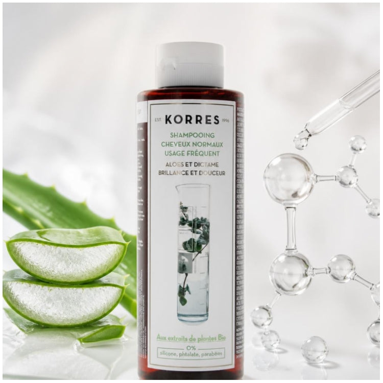 Korres Champú de uso frecuente para cabello normal con dictamo y aloe 250ml