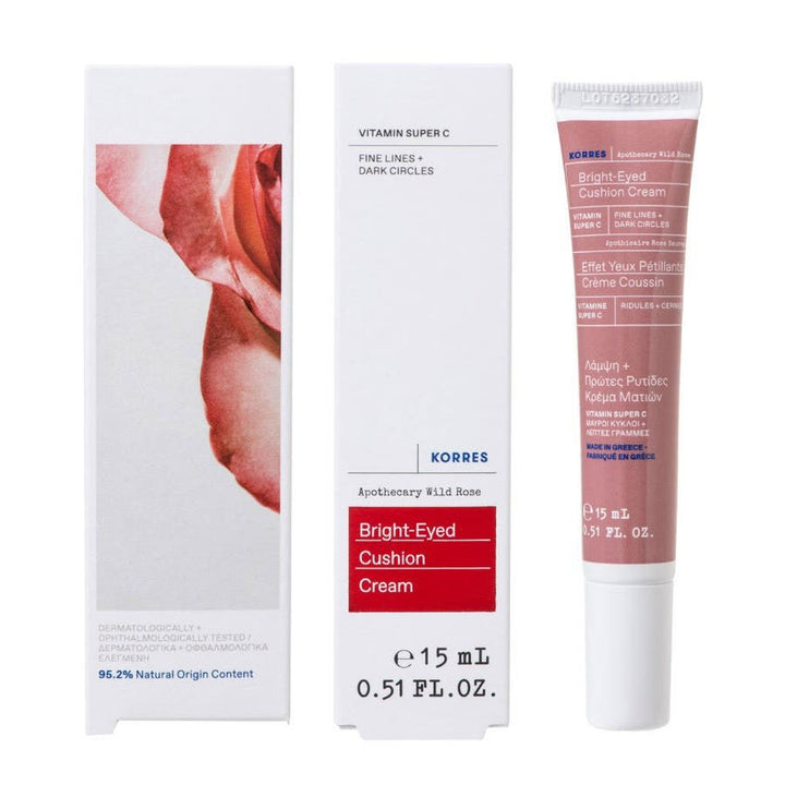 Korres Wild Rose Radiance & First Wrinkles Eye Contour 15ml (0.50fl oz) - FrenchBeautyHub