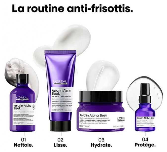 L'Oréal Professionnel Serie Expert Keratin Alpha Sleek Shampooing cheveux frisottants et indisciplinés 300ml