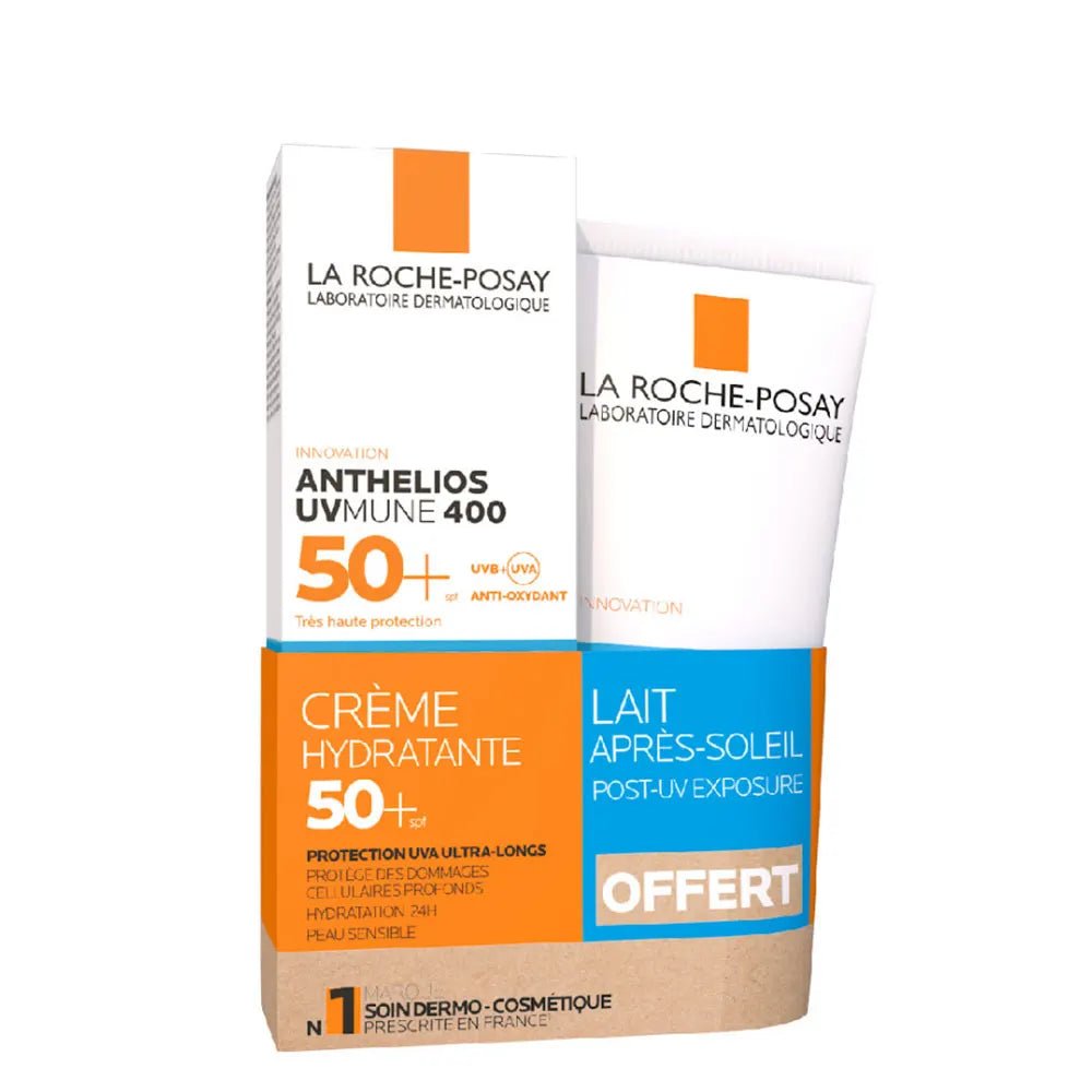 La Roche - Posay Anthelios UVmune 400 Feuchtigkeitscreme SPF50 50ml (1,69fl oz) +& After - sun Milk (2,53fl oz) - FrenchBeautyHub