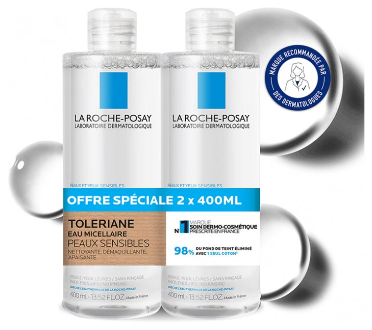 La Roche-Posay Toleriane Micellar water sensitive skin 2 x 400ml (13.53fl oz)