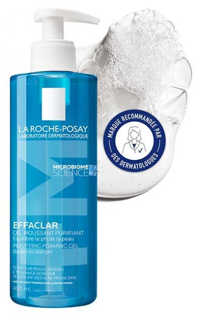 La Roche-Posay Effaclar Purifying Foaming Gel for Acne-Prone Oily Skin 400ml x2 (13.52fl oz x2)