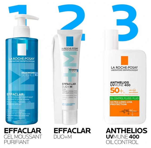 La Roche-Posay Effaclar Purifying Foaming Gel for Acne-Prone Oily Skin 400ml x2 (13.52fl oz x2)