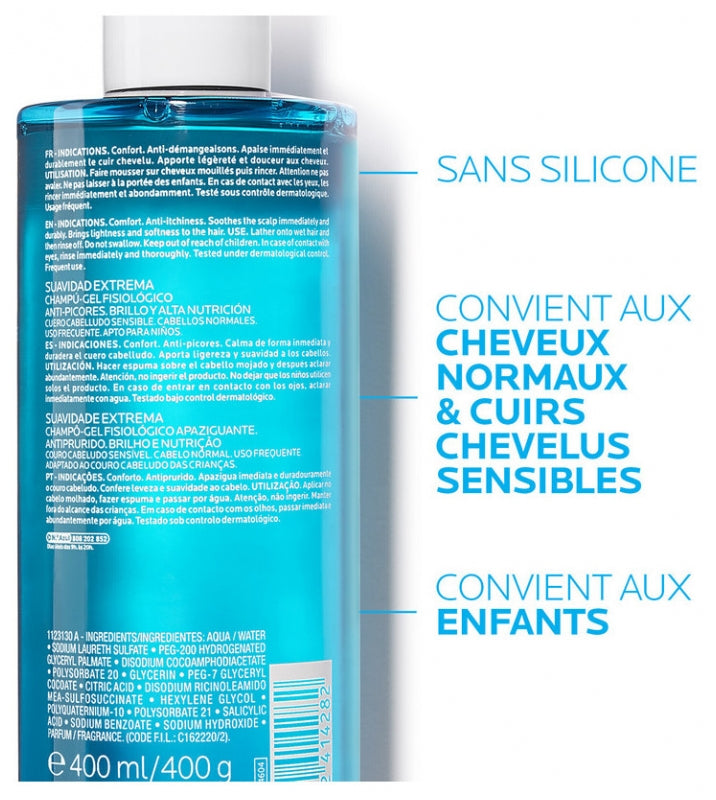 La Roche-Posay Kerium Shampoo em Gel Extra Suave Anticoceira 400ml