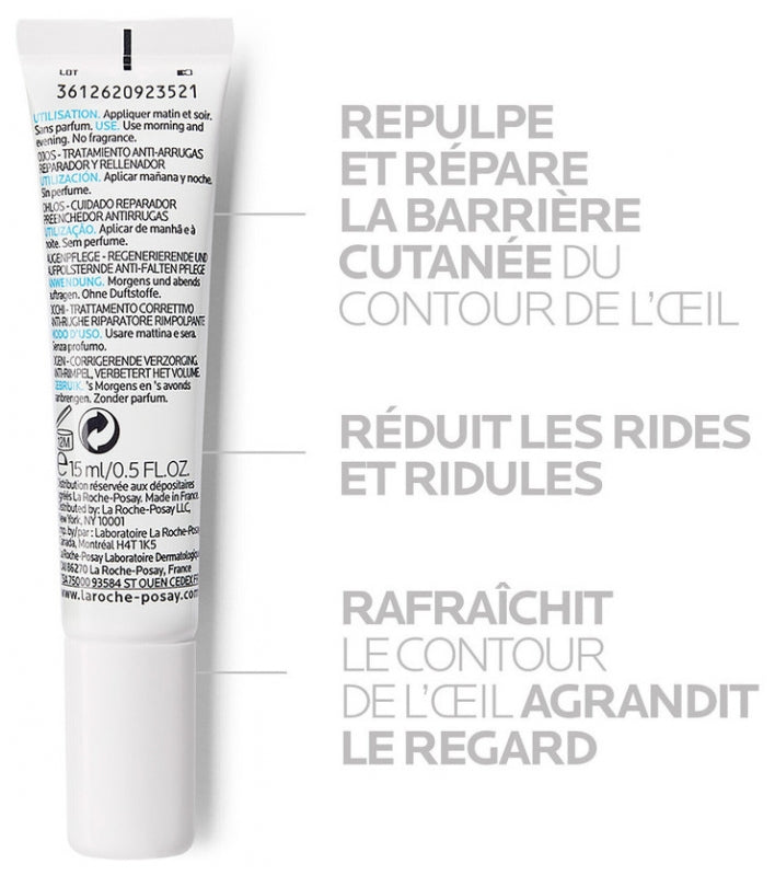La Roche-Posay Hyalu B5 عناية بمحيط العين مضادة للتجاعيد، مرممة ومانحة للامتلاء 15ml