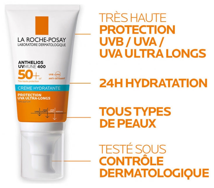La Roche-Posay Anthelios UVmune 400 Crème hydratante SPF50+ 50ml Sans parfum