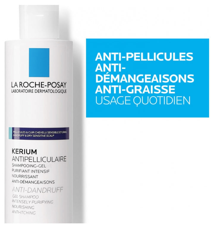 La Roche-Posay Kerium Anti-Dandruff Gel-Shampoo Oily Scalp 200ml (6.76fl oz)