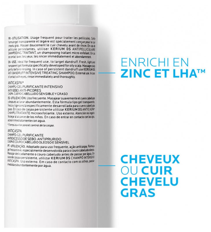 La Roche-Posay Kerium Anti-Dandruff Gel-Shampoo Oily Scalp 200ml (6.76fl oz)