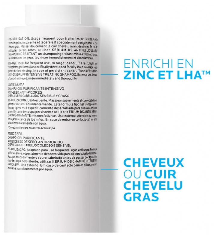 La Roche-Posay Kerium Anti-Dandruff Gel-Shampoo Oily Scalp 200ml (6.76fl oz)