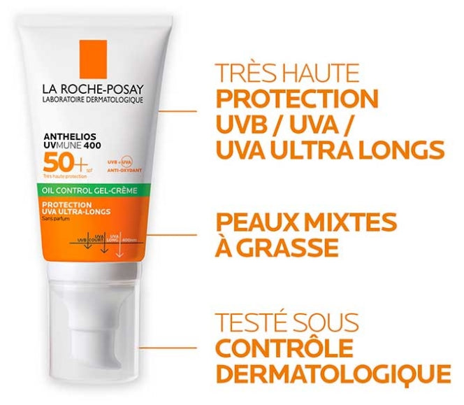 La Roche-Posay Anthelios UVMune 400 Oil Control Gel Cream Fragance Free SPF50+ 50ml (1.7 fl oz)