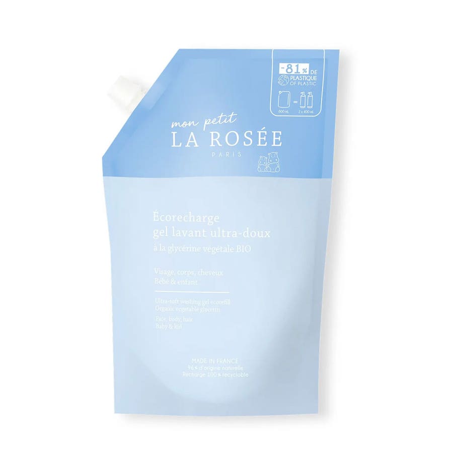 LA ROSÉE Eco refill Ecorecharge Gel lavant ultra - doux à la glycérine végétale BIO A la Glycérine Végétale Bio 800ml (27.05fl oz) - FrenchBeautyHub