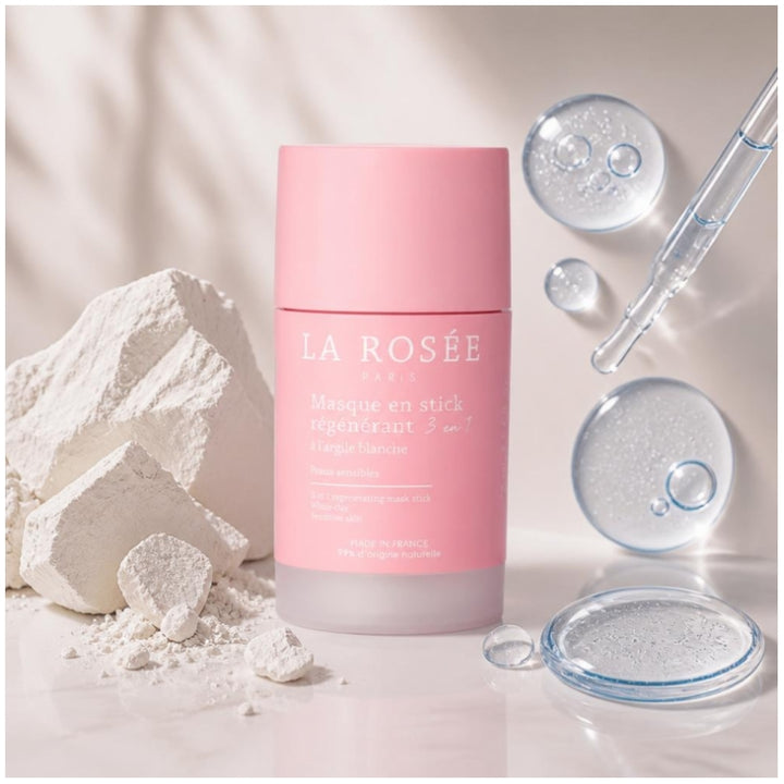 La Rosée Masque stick à l’argile blanche régénérant 3-en-1 pour peaux sensibles 75ml
