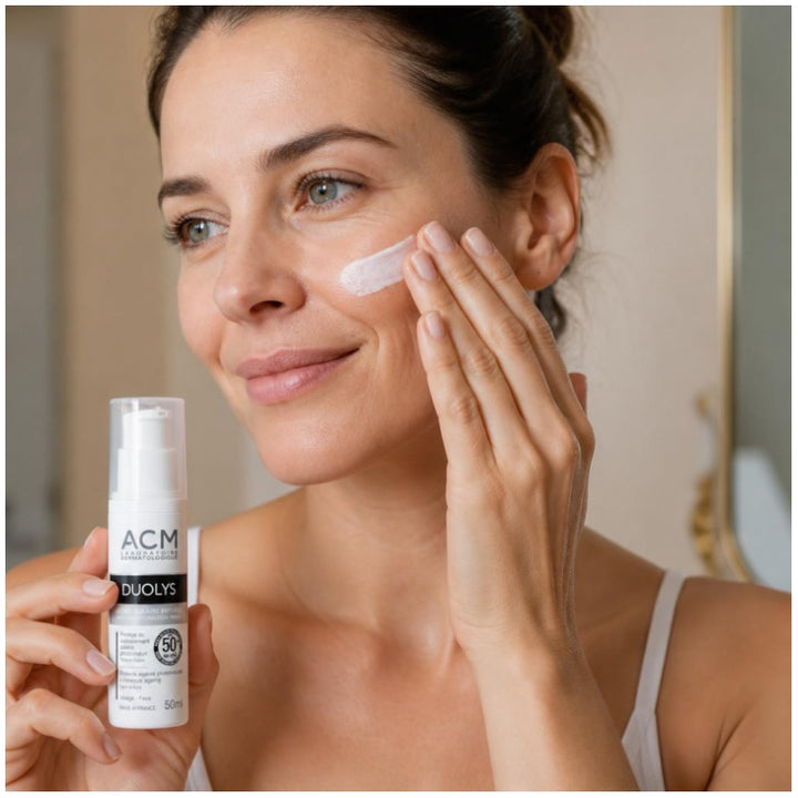 ACM Duolys SPF50 واقي شمس مضاد للشيخوخة بقوام خفيف للبشرة الحساسة 50ml