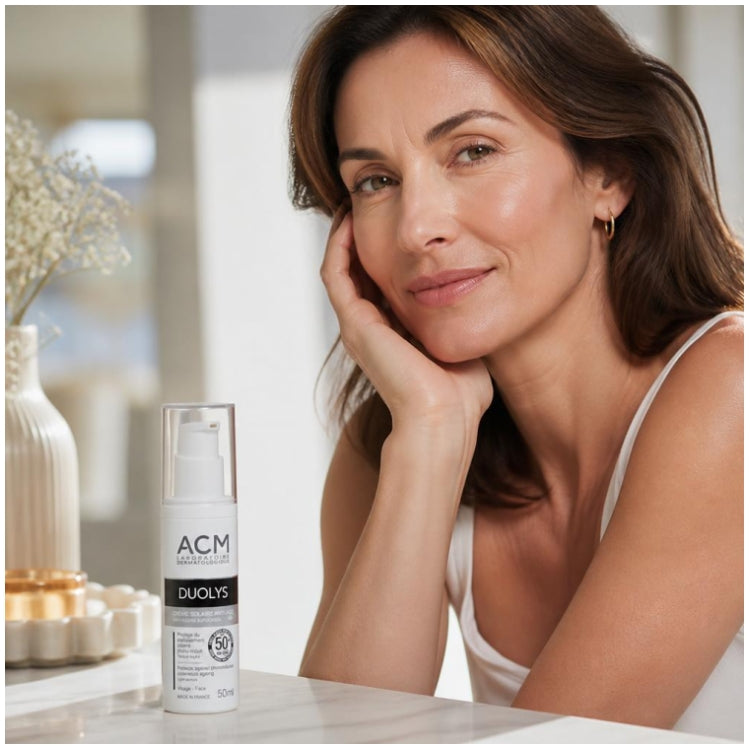 ACM Duolys SPF50 واقي شمس مضاد للشيخوخة بقوام خفيف للبشرة الحساسة 50ml