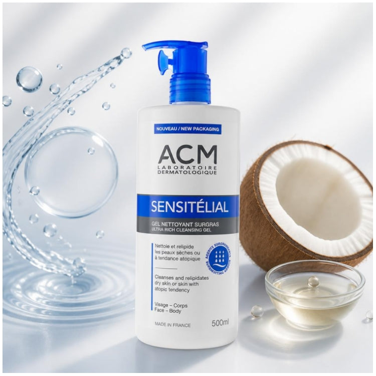 Acm Sensitelial Superfatted Cleansing Gel Atopic Skin 500ml (16.90fl oz)