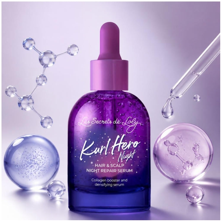 Les Secrets de Loly Care and Strengthen Kurl Hero Night sérum reparador noturno para o couro cabeludo 50ml (1,69fl oz)