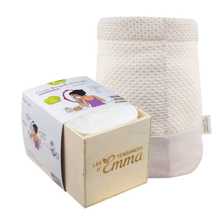 Les Tendances D'Emma Eco Belle Organic Bamboo Ecru Wood X15 Makeup Removers Kit - FrenchBeautyHub