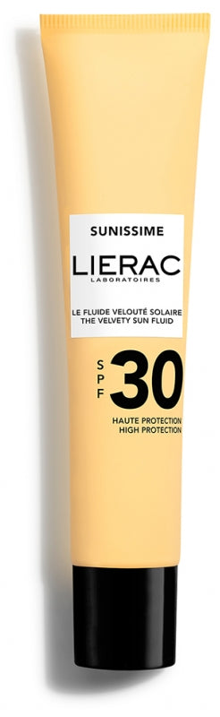 Lierac Sunissime Fluido solar aterciopelado para rostro y escote SPF30 40ml