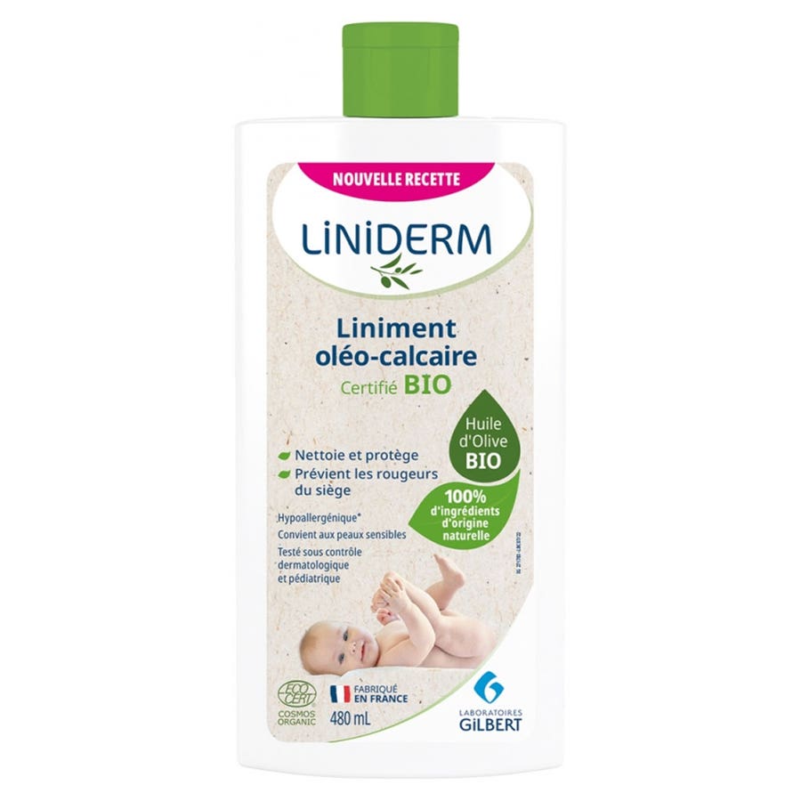 Liniderm Olive oil/limewater emulsion for nappy changing Certifé Bio 480ml (16.23fl oz) - FrenchBeautyHub