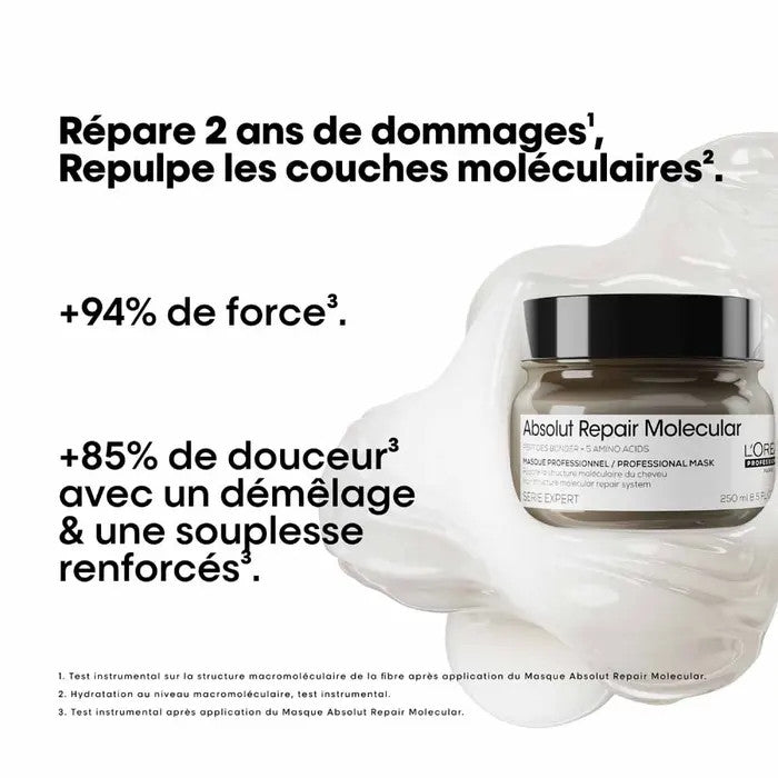 L'Oréal Professionnel Absolut Repair Molecular Concentrated Masks 250ml (8.45fl oz) - FrenchBeautyHub