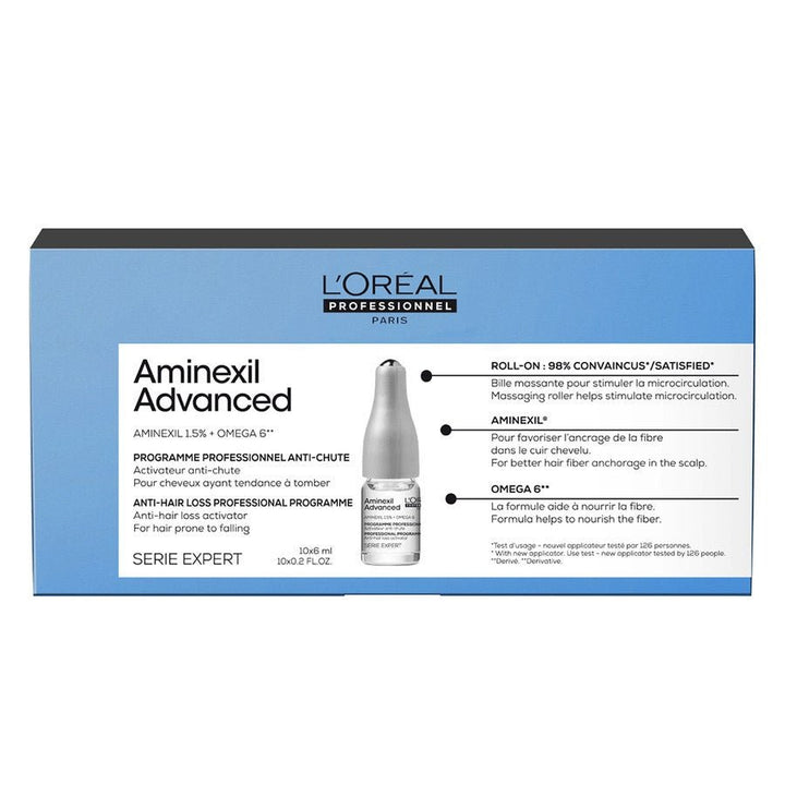 L'Oreal Professionnel Aminexil Advanced Anti - Hair Loss Treatment 6ml x10 (0.20fl oz x10) - FrenchBeautyHub