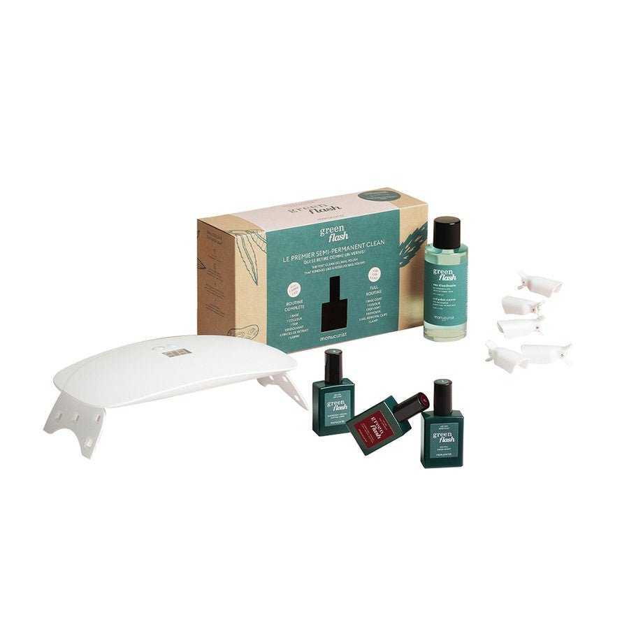 Manucurist Green Flash LED Varnish Giftbox Dark Pansy - FrenchBeautyHub