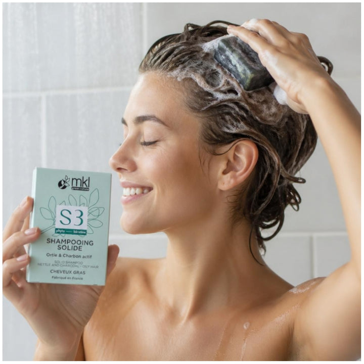 MKL Nettle Charcoal Shampoing solide 65g pour cheveux gras