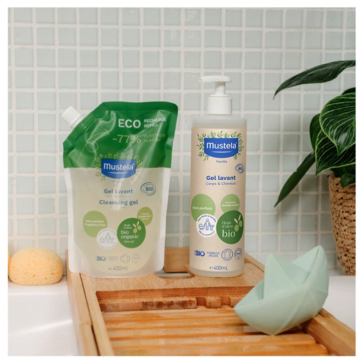 Mustela Eco Refill Organic Cleansing Gel from birth 400ml (13.53fl oz)