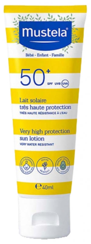 Mustela Loción Solar de Muy Alta Protección SPF50+ Cuidado a Base de Aguacate