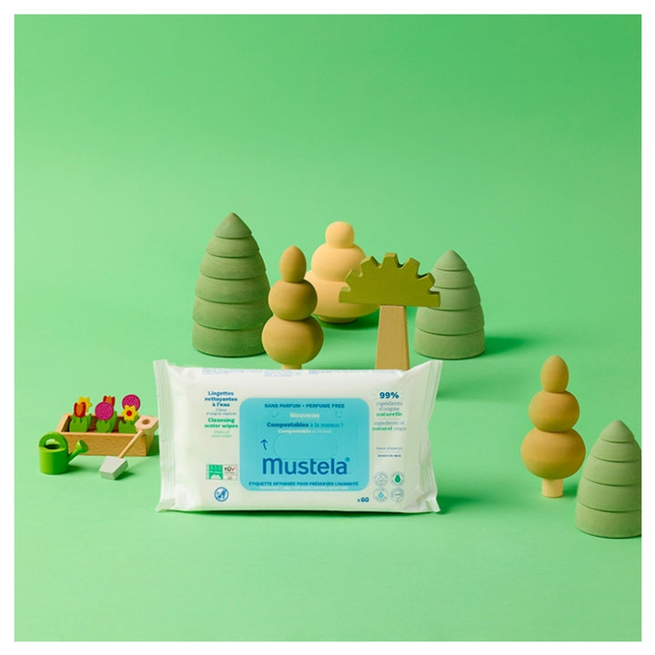 Mustela مناديل تنظيف بالماء قابلة للتحلل السمادي x60