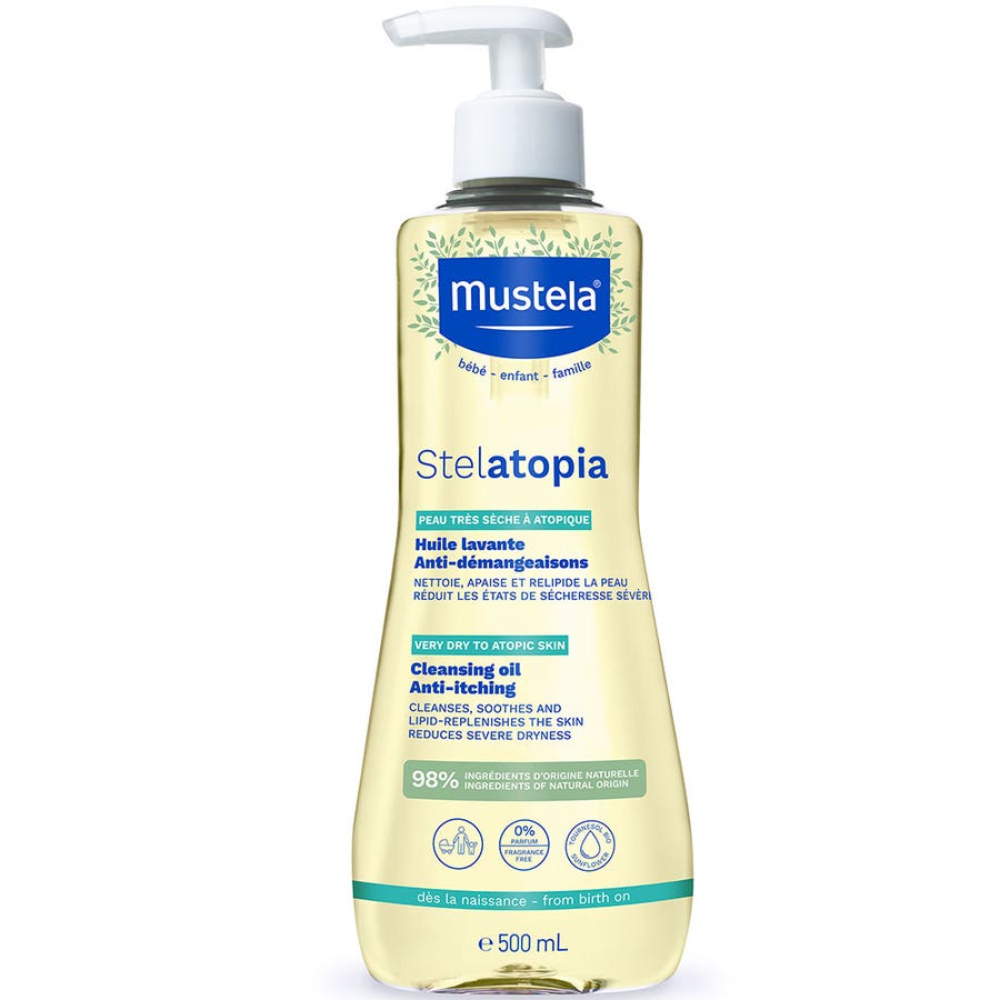 Mustela Stelatopia Cleansing Oil Stelatopia Skin Prone To Atopy 500ml (16.91fl oz) - FrenchBeautyHub