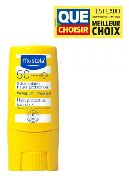 Mustela High Protection Sonnenstick SPF50 für die Familie, wasserfest 9ml