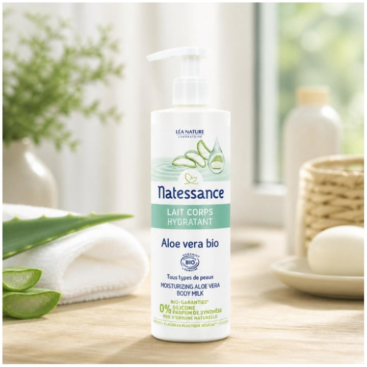 Natessance Organic Aloe Vera Moisturizing Body Milk 400ml (13.52fl oz)