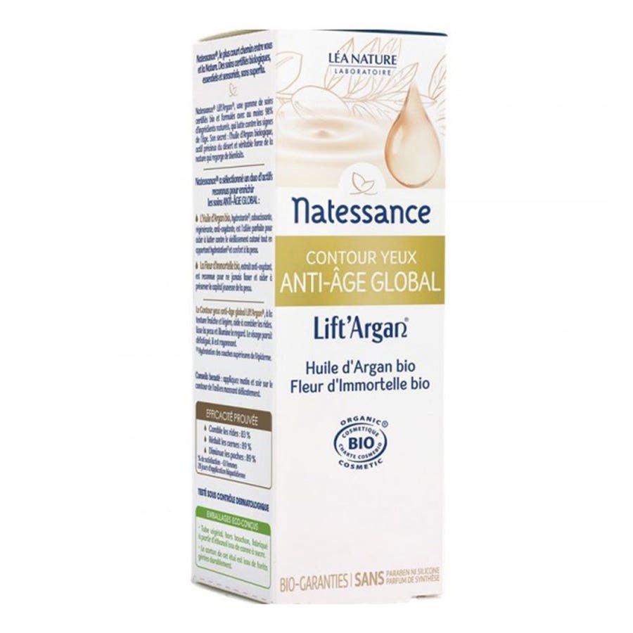 Natessance Lift'Argan Liftargan Divinissime Immortelle Eye And Lip Contour Gel 6 Anti Ageing Effects 20ml (0.67fl oz) - FrenchBeautyHub
