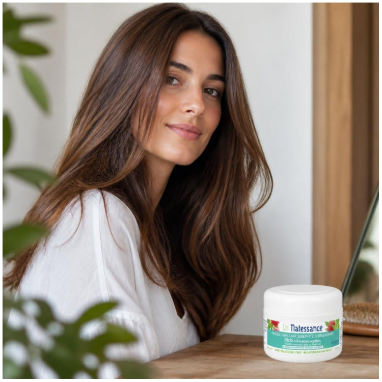 Natessance Maschera per capelli rigenerante con olio di ricino 200ml